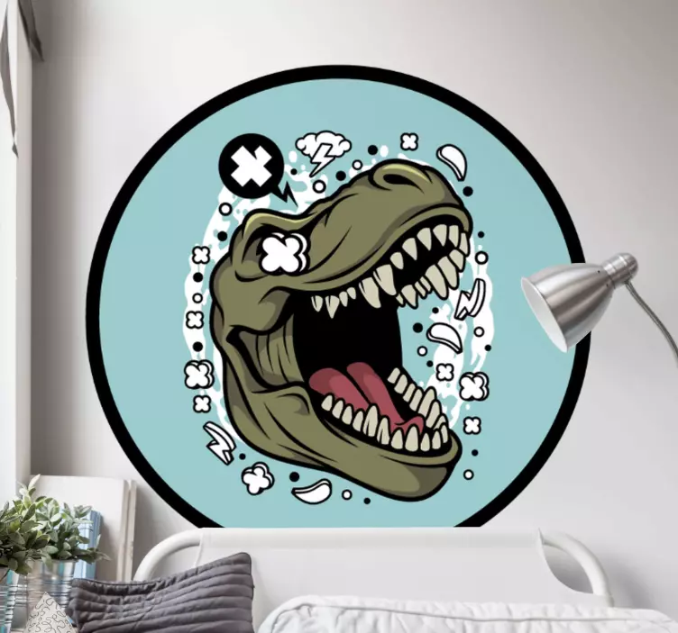 Vivid dinosaur head klistremerke - Tenstickers