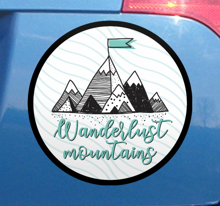 Wanderlust fjell bilmerke - Tenstickers