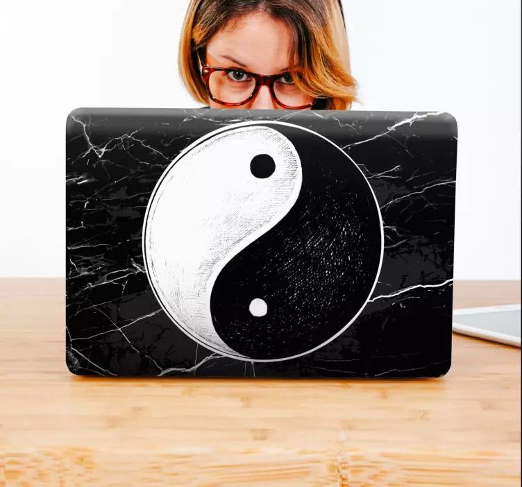 Yin yang-emblemet bærbar klistremerke - Tenstickers