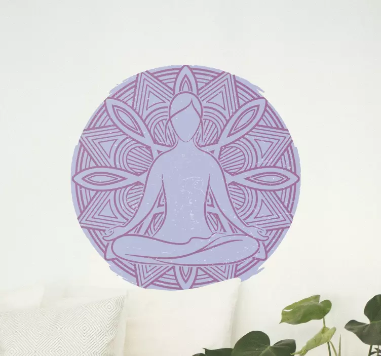wallstickers til yoga lotusblomst - Tenstickers