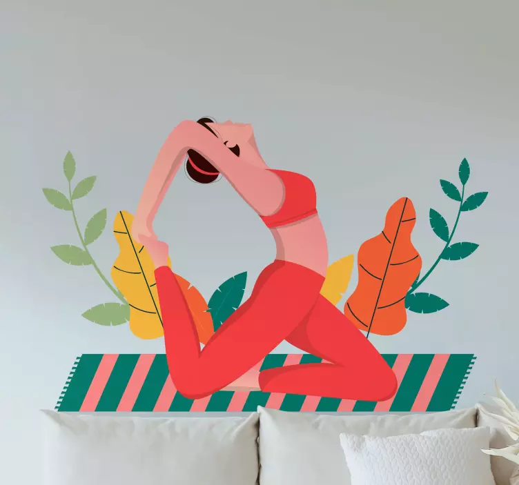 Yoga positur illustrasjon mote  klistremerke - Tenstickers