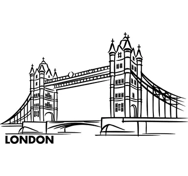 London bridge skiss london klistremerke - Tenstickers