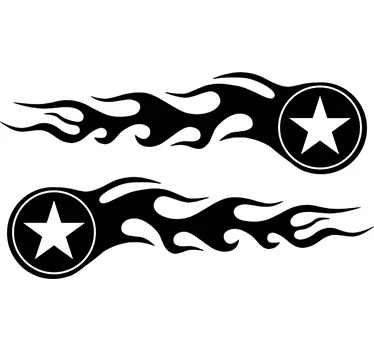 Star on fire motorsykkel klistremerke - Tenstickers