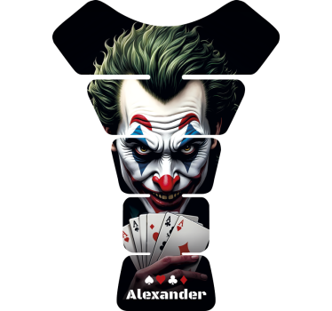 Skurk med pokerkort motorsykkel klistremerke - Tenstickers