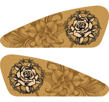 Blomster motorsykkel klistremerke - Tenstickers