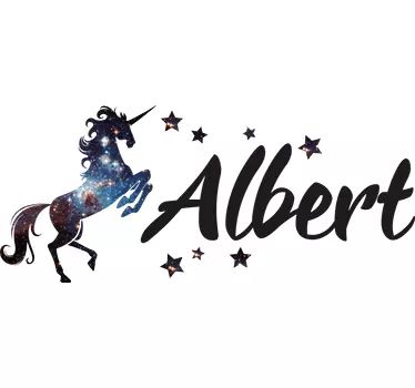 Personlig kosmos unicorn veggen klistremerke - Tenstickers