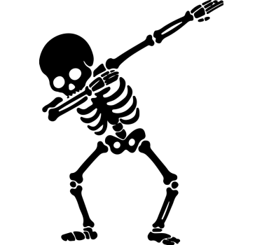 Skjelett dab-design motorsykkel klistremerke - Tenstickers