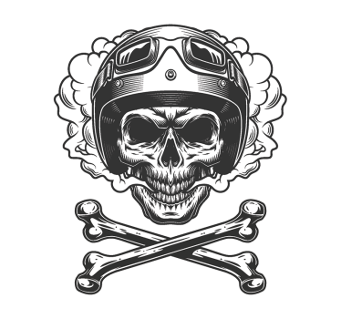 Motorsykkelskjelettdesign motorsykkel klistremerke - Tenstickers