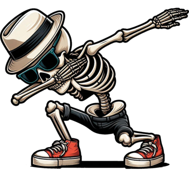 Skjelett dab-design motorsykkel klistremerke - Tenstickers
