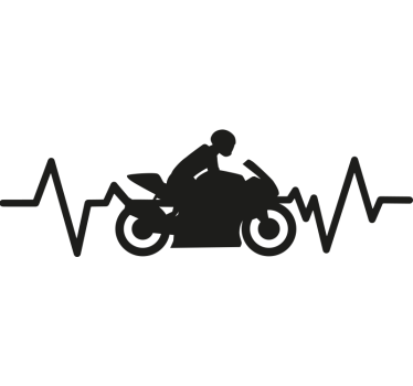 Motorsykkel hjerteslag stil motorsykkel klistremerke - Tenstickers