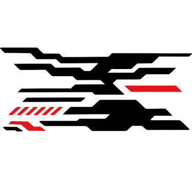 Motorsykkel klistremerke svart-rød futuristisk design - Tenstickers