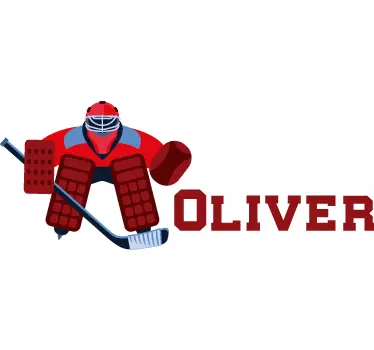 Hockey navn tilpassbar veggdekor - Tenstickers