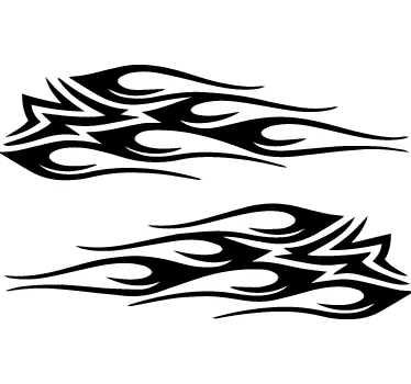 Mini black flame klistremerke til motorsykkel - Tenstickers