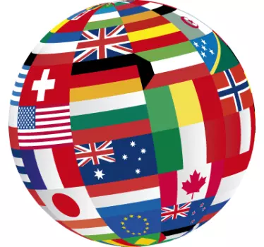 Verdensflagg verdens klistremerke - Tenstickers
