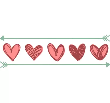 Hjerte veggen kant klistremerke - Tenstickers