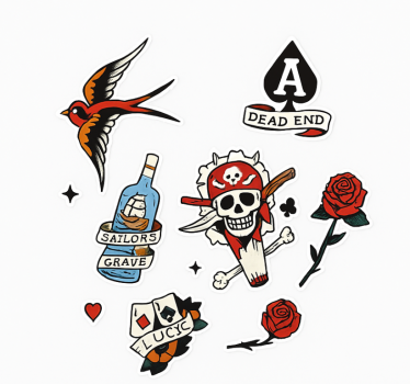 Motorsykkel klistremerke tattoo drivstofftank - Tenstickers