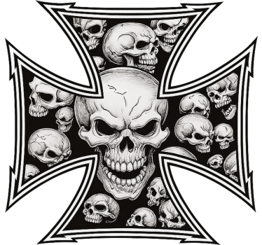 Motorsykkel klistremerke jernkors hodeskaller - Tenstickers