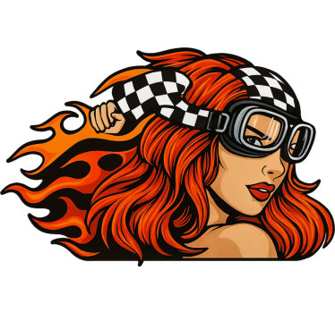 Vintage goggle maiden motorsykkel klistremerke - Tenstickers