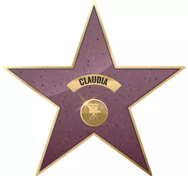 Navngitt walk of fame star kino dekal - Tenstickers