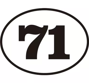 Nummer med sirkel tilpassbart klistremerke - Tenstickers