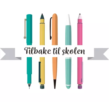 Tilbake til skolen med penneklistremerke - Tenstickers