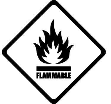 Brannfarlig advarsel klistremerke til motorsykkel - Tenstickers