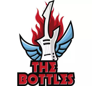 Gitar med navn eller gruppe rock veggoverføringsbilde - Tenstickers