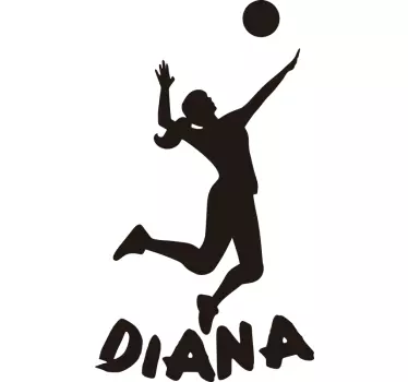 Volleyball spiller silhuett vegg dekor - Tenstickers