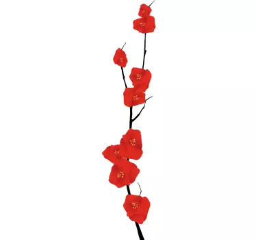 Rød blomst grenavtale - Tenstickers