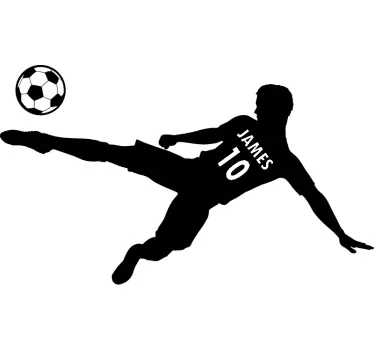 Fotballspiller og numbe klistremerker med navn - Tenstickers