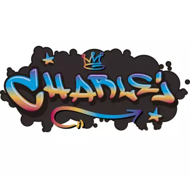 Graffiti navn konkret bakgrunn urban dekal - Tenstickers
