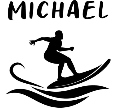 Surfer med navnemerking - Tenstickers