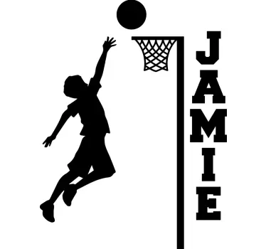 Nettball med navn basketball dekal - Tenstickers