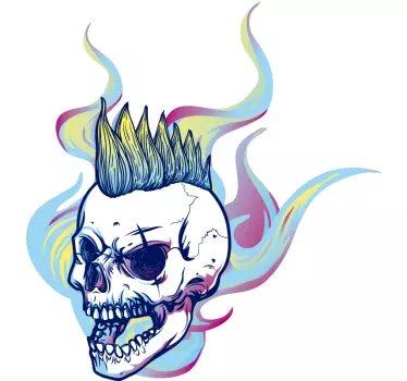 Motorsykkel flamme hodeskalle motorsykkel klistremerker - Tenstickers