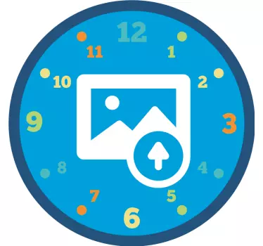 Rund klokke med foto tilpassbar veggklistremerke - Tenstickers