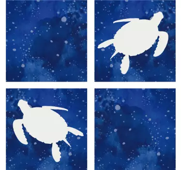 Skilpadde med galaxy mønster fliser overføring - Tenstickers