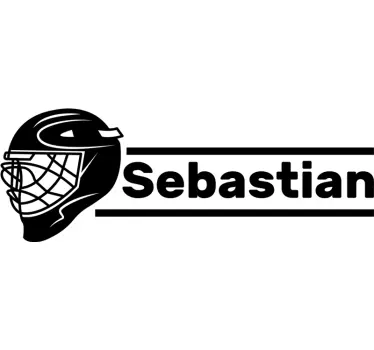 Hockeyhjelm med navn på veggoverføringsbilde - Tenstickers