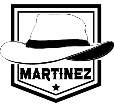 Cowboyhatt med navn på veggoverføringsbilde - Tenstickers