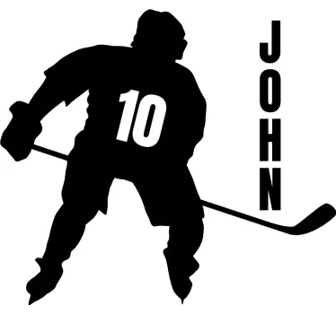 Ishockeyspiller-handling med veggmærkat - Tenstickers