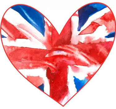 Britisk flagg hjerte flagg dekal - Tenstickers