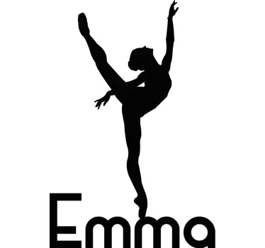 Ballerina med navnet silhuett dans klistremerke - Tenstickers