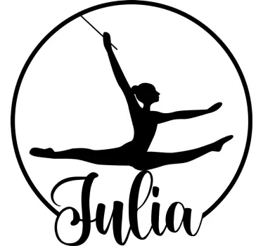 Ballerina med navn dans klistremerke - Tenstickers