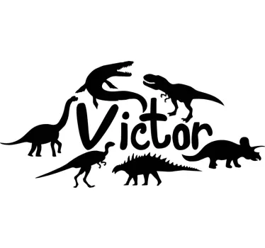 Forskjellige personlige dinosaurer vegg klistremerke - Tenstickers