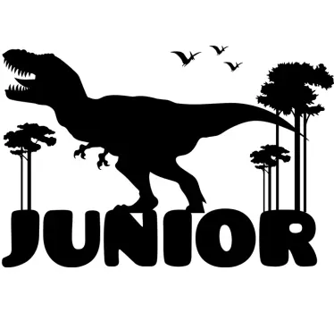 T-rex personlig navn dinosaur vegg klistremerke - Tenstickers