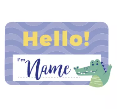 Hei jeg er med personlig navn vindueskilt - Tenstickers