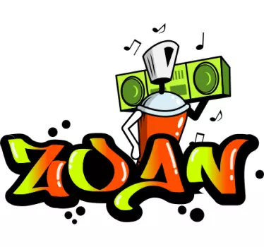Personlig navn graffiti urban dekal - Tenstickers