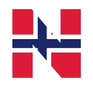 Norge flagg N-bokstav klistremerke til bil - Tenstickers