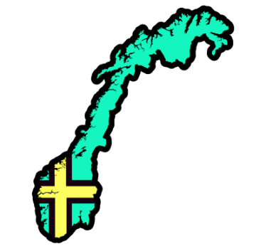 Blå norge kart med flagg dekal - Tenstickers