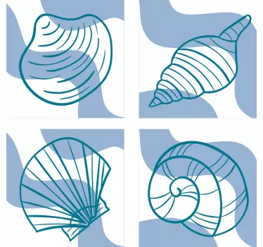 Skjell mønstre flis overføring dekal - Tenstickers