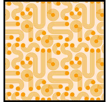 Oransje geometriske fliser overføringsmerke - Tenstickers